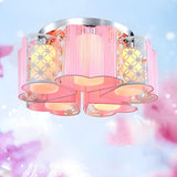 Romantic Pink Loving Heart Semi-Flush Mount Light Image - 7