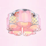 Romantic Pink Loving Heart Semi-Flush Mount Light Image - 9