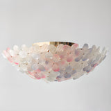 Romantic Purple Flower Glass Flush Mount Ceiling Light Image - 17