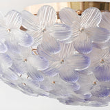 Romantic Purple Flower Glass Flush Mount Ceiling Light Image - 25