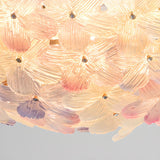 Romantic Purple Flower Glass Flush Mount Ceiling Light Image - 26