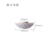 Romantic Purple Flower Glass Flush Mount Ceiling Light #size