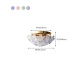 Romantic Purple Flower Glass Flush Mount Ceiling Light Image - 30