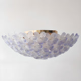 Romantic Purple Flower Glass Flush Mount Ceiling Light Image - 8