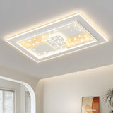 Romantic Starry Rectangle LED Flush Mount Ceiling Light Image - 1