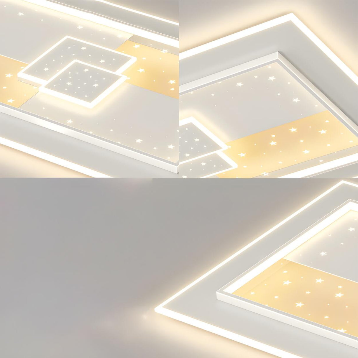 Romantic Starry Rectangle LED Flush Mount Ceiling Light Image - 14