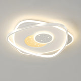 Romantic Starry Rectangle LED Flush Mount Ceiling Light Image - 8