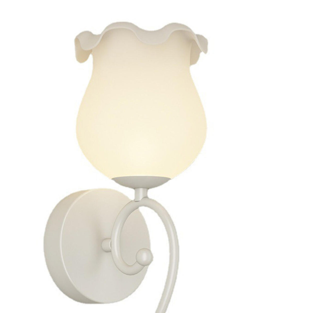 Romantic White Floral Curved Bedside Wall Sconce Image - 11