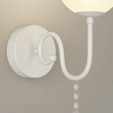 Romantic White Floral Curved Bedside Wall Sconce Image - 13