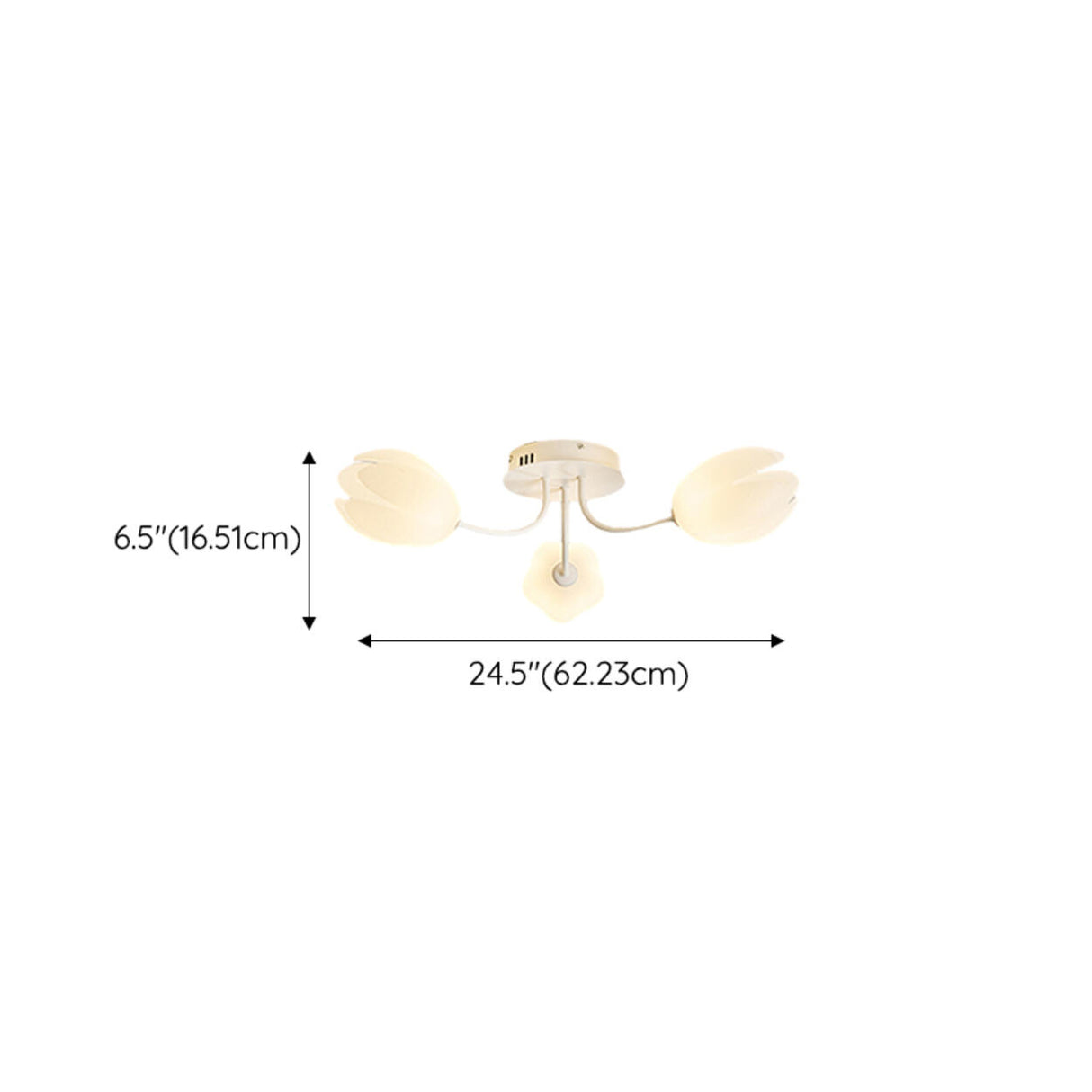 Romantic White Flower Semi-Flush Mount Light 7-Light 