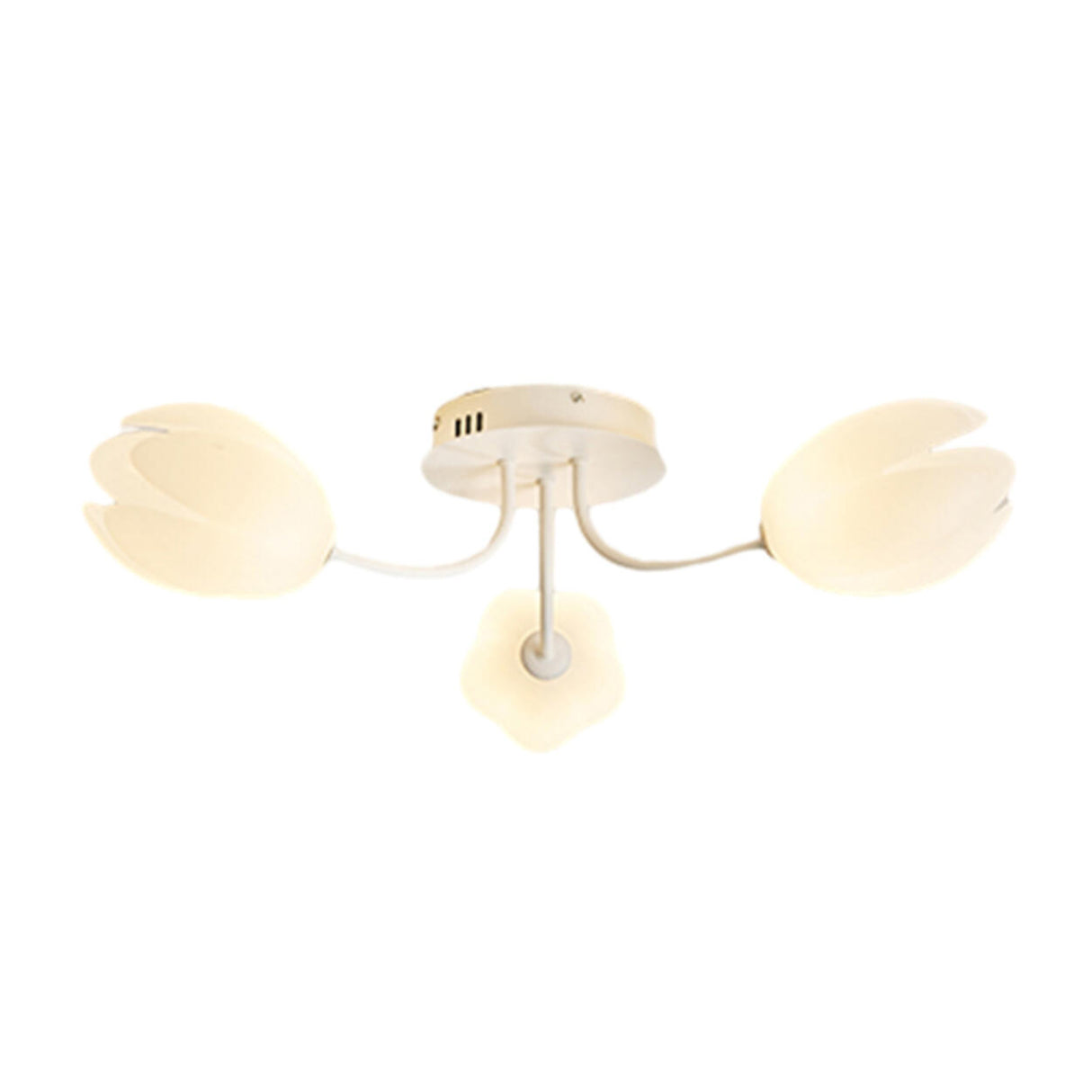 Romantic White Flower Semi-Flush Mount Light 7-Light Image - 9