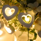 Romantic Wooden Heart-Shaped LED String Lights Image - 3