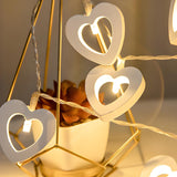 Romantic Wooden Heart-Shaped LED String Lights Image - 4