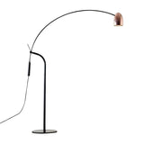 Rose Gold Cone and Arc Metal Base Modern Floor Lamp Image - 5