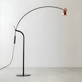 Rose Gold Cone and Arc Metal Base Modern Floor Lamp Image - 6