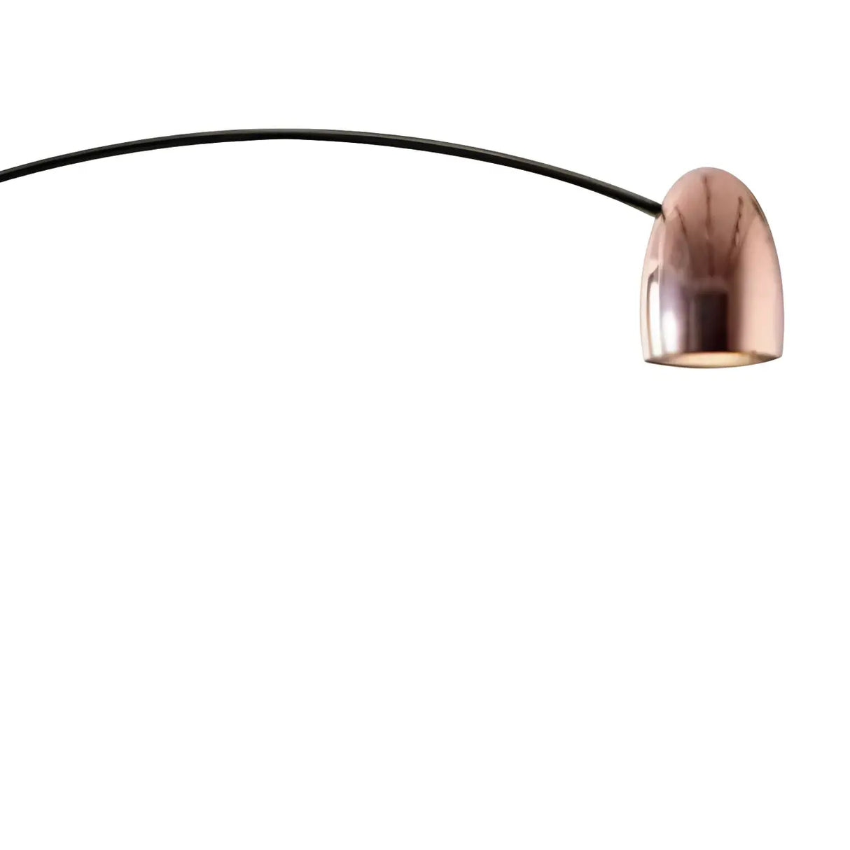 Rose Gold Cone and Arc Metal Base Modern Floor Lamp Image - 7