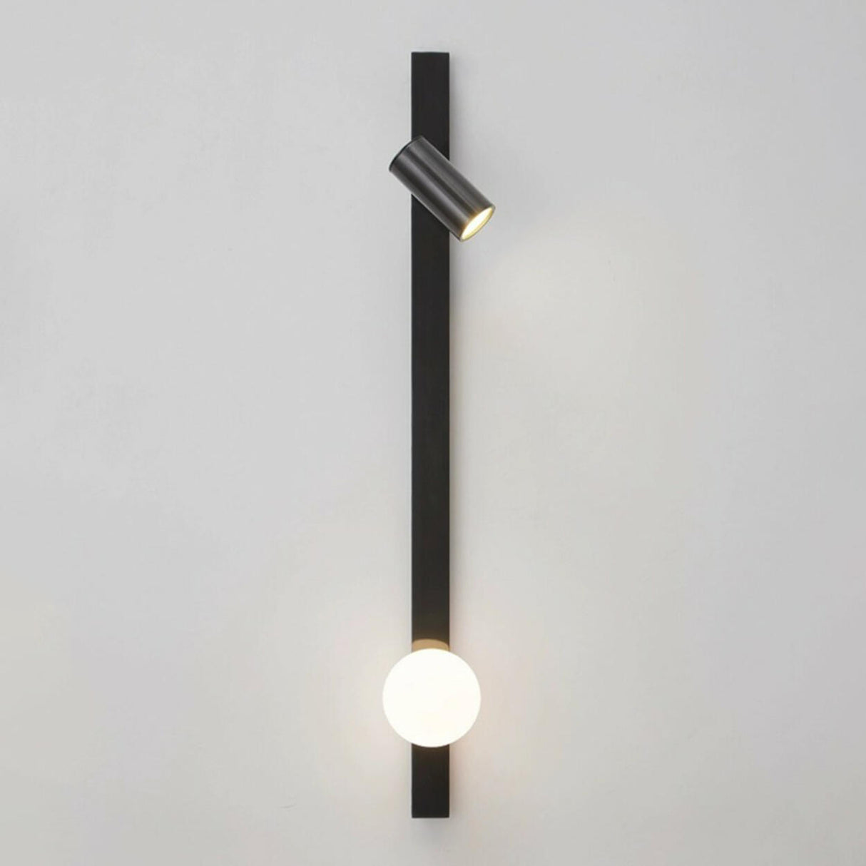 Rotatable Black Globe and Cylinder Modern Wall Sconce Image - 11