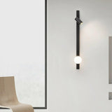 Rotatable Black Globe and Cylinder Modern Wall Sconce Image - 4