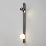 Rotatable Black Globe and Cylinder Modern Wall Sconce Image - 6