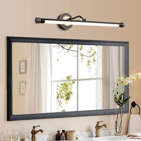 Rotatable Black Modern Cylinder Metal Vanity Light Image - 1