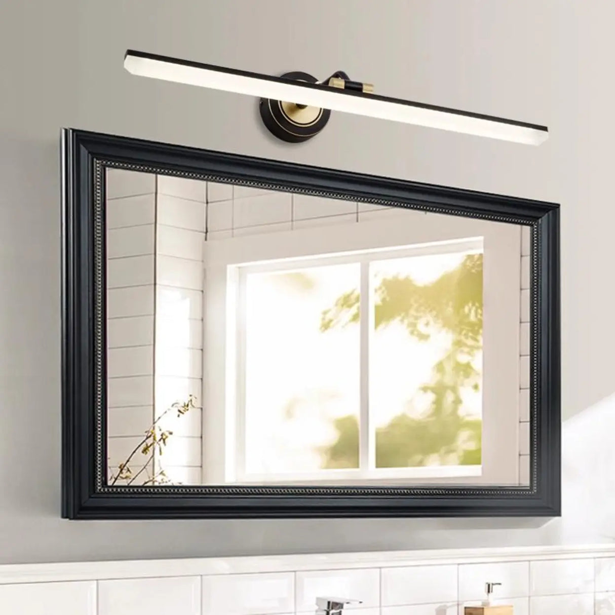 Rotatable Black Modern Cylinder Metal Vanity Light Image - 4