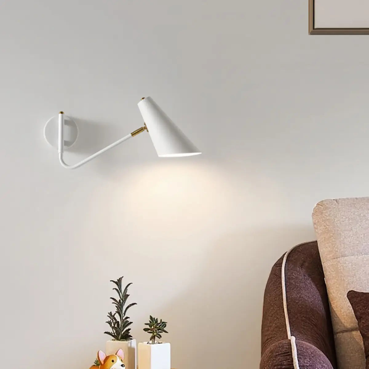 Rotatable Contemporary White Cone Wall Sconce Light Image - 4