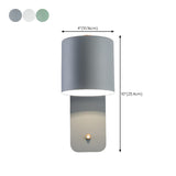 Rotatable Cylinder Metal LED Wall Sconce Lights #size