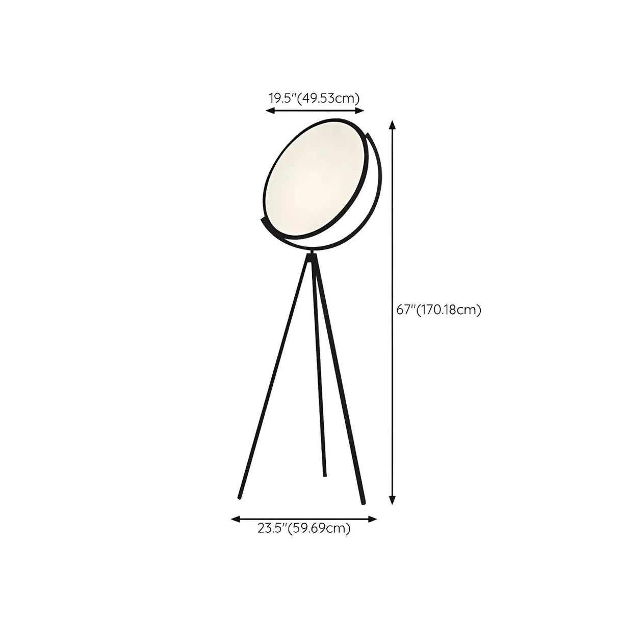 Rotatable Large Circular and Tripod Superloon Floor Lamp 