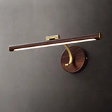 Rotatable Modern Linear Walnut Metal Vanity Light Image - 3