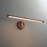 Rotatable Modern Linear Walnut Metal Vanity Light Image - 7