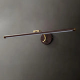 Rotatable Modern Linear Walnut Metal Vanity Light Image - 9