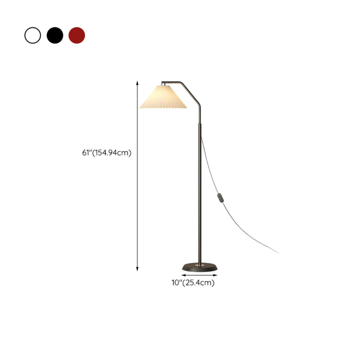 Rotatable Pleated Contemporary Metal Floor Lamp 