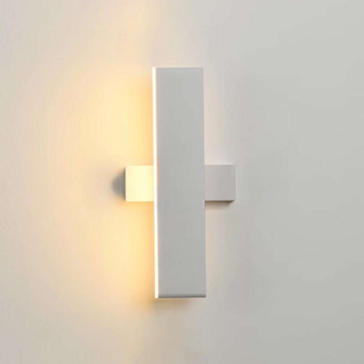 Rotatable Rectangular White Bedroom Wall Sconce Image - 2