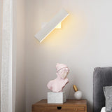 Rotatable Rectangular White Bedroom Wall Sconce Image - 3