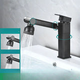 Rotatable Square Copper Gun Grey Low Arc Faucet with Aerator Image - 11