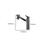 Rotatable Square Copper Gun Grey Low Arc Faucet with Aerator Image - 14