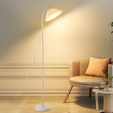 Rotatable Trendy White Cone and Curved Floor Lamp Image - 1