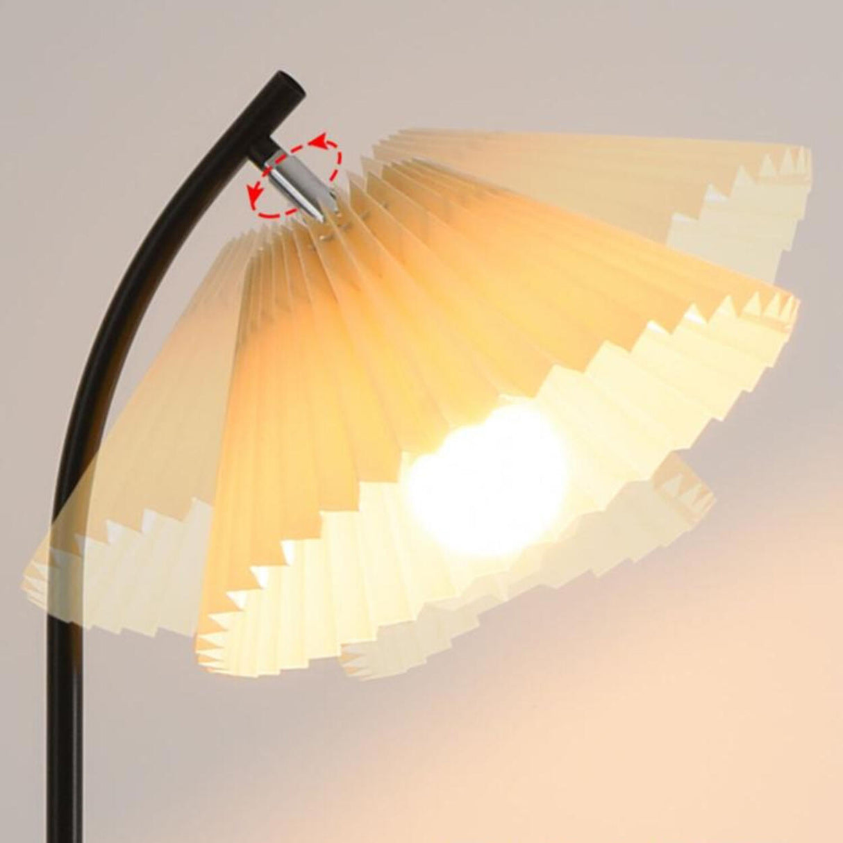 Rotatable Trendy White Cone and Curved Floor Lamp Image - 11