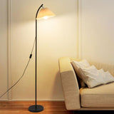 Rotatable Trendy White Cone and Curved Floor Lamp Image - 15