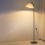 Rotatable Trendy White Cone and Curved Floor Lamp Image - 2