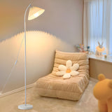 Rotatable Trendy White Cone and Curved Floor Lamp Image - 4