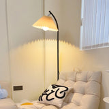 Rotatable Trendy White Cone and Curved Floor Lamp Image - 5