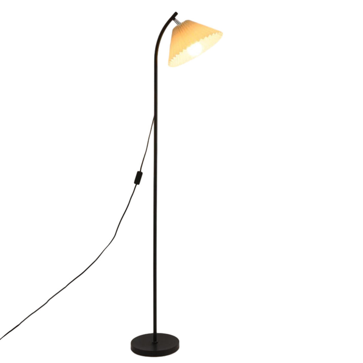 Rotatable Trendy White Cone and Curved Floor Lamp Image - 7