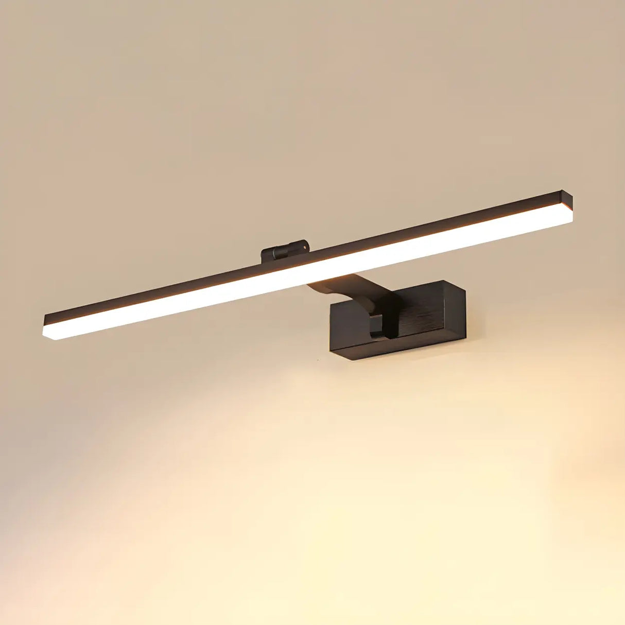 Rotating Black Bar Metal Bathroom Vanity Light Fixture Image - 2