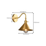 Rotating Cone Gold Copper Shade Metal Wall Sconces #size