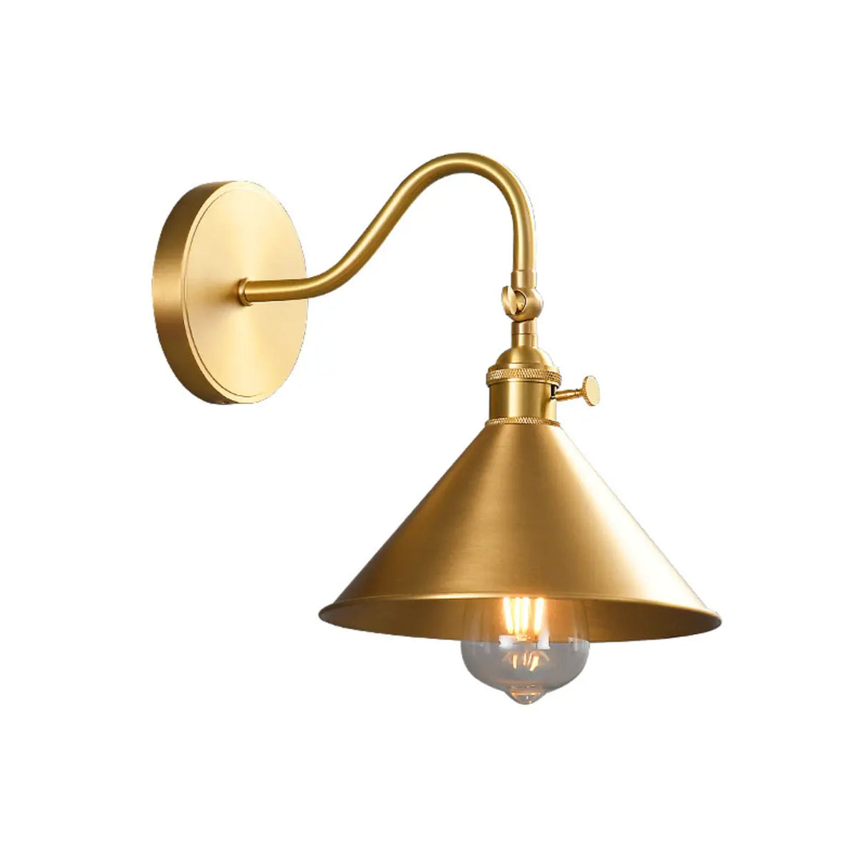 Rotating Cone Gold Copper Shade Metal Wall Sconces Image - 5