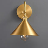 Rotating Cone Gold Copper Shade Metal Wall Sconces Image - 8