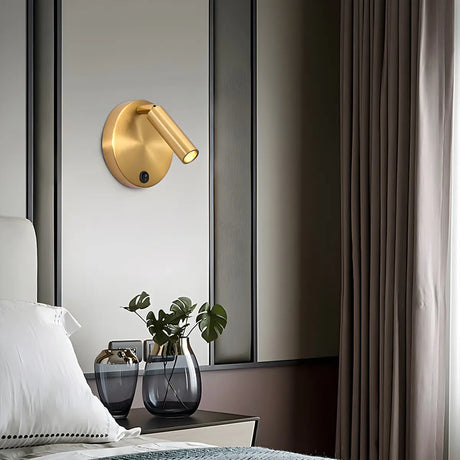 Rotating Cylinder Aluminum Bedside Reading Wall Light Image - 1