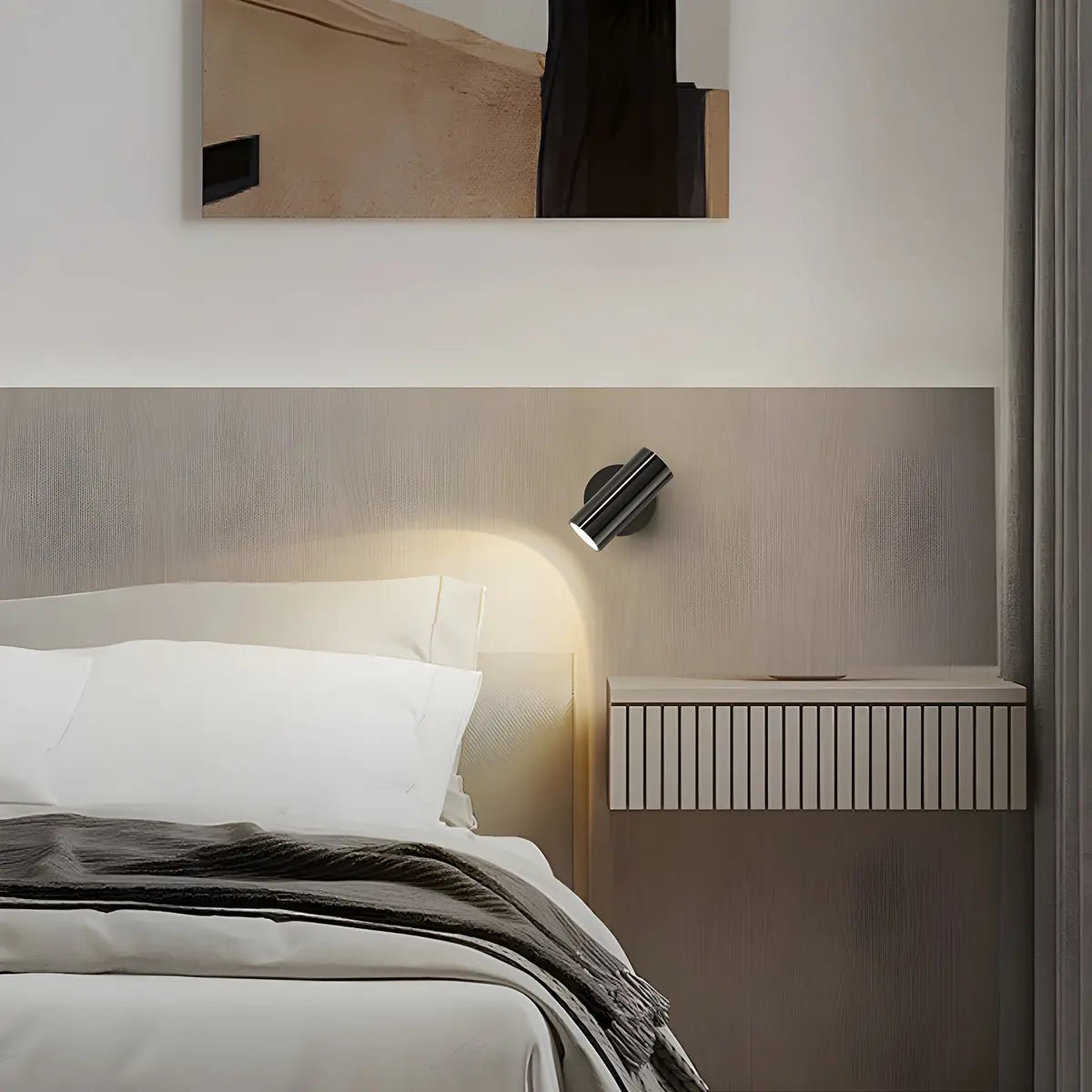 Rotating Cylinder Pivot Bedside Reading Wall Sconce Image - 12