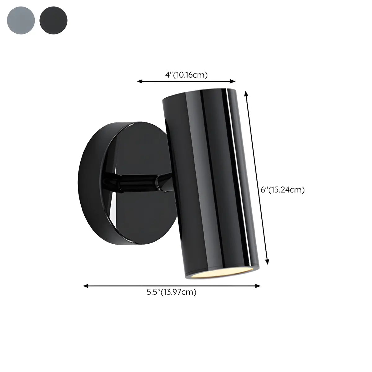 Rotating Cylinder Pivot Bedside Reading Wall Sconce 